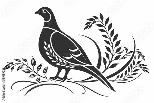 Fotografía partridge silhoette black vector