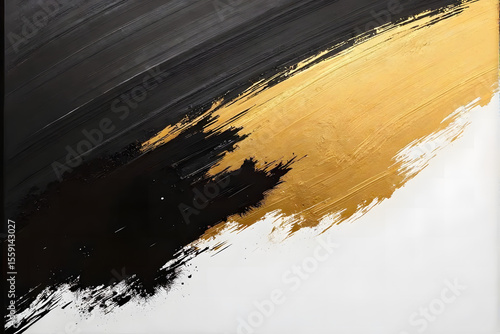 Abstract black and golden color splash with grunge texture background