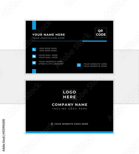 Minimal business card design. trendy business card design. name card design. visiting card design illustration. vector business card design. print template.
               