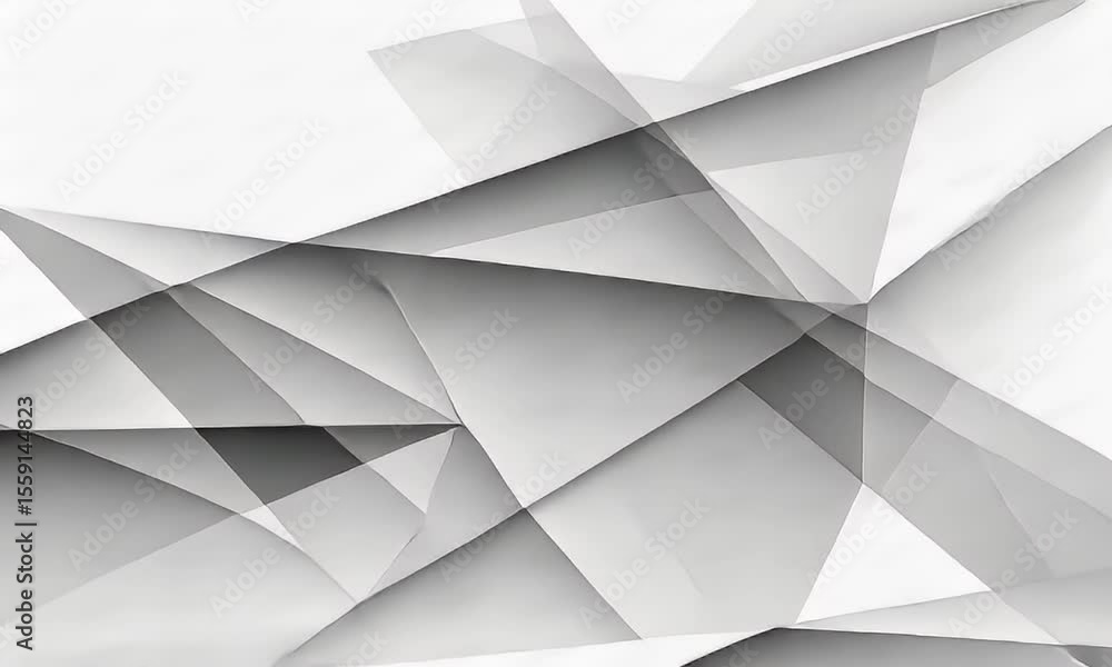 Abstract Geometric Design With Overlapping Gray Triangles Against White Background Abstract Geometric Design With Overlapping Gray Triangles Against White Background