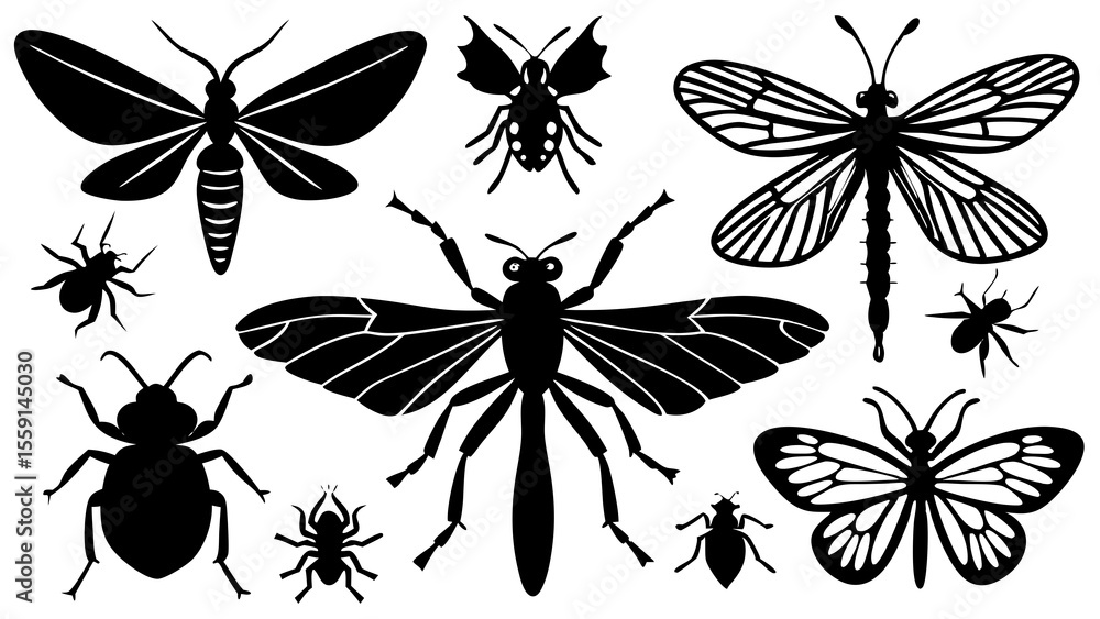 Obraz premium Vector Silhouette Animal Sets.