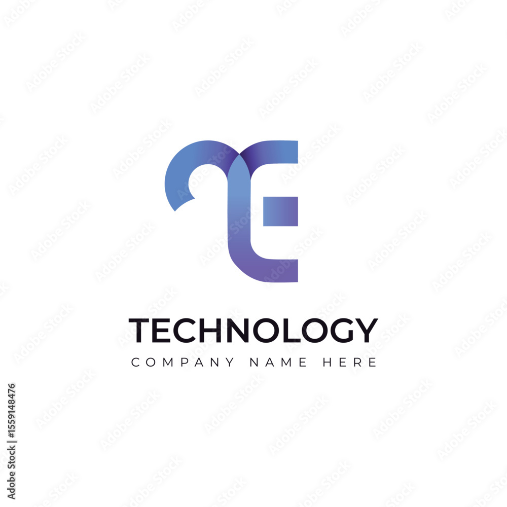 Tech gradient Letter logo design Tech gradient Letter logo design