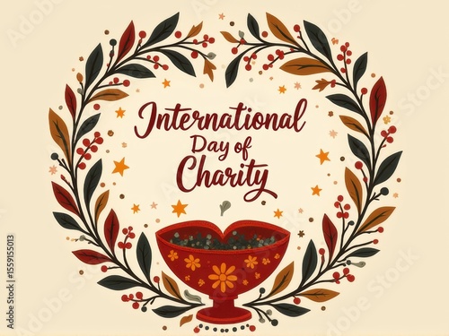 Folk-Art Inspired Charity Poster with Floral Heart Bowl