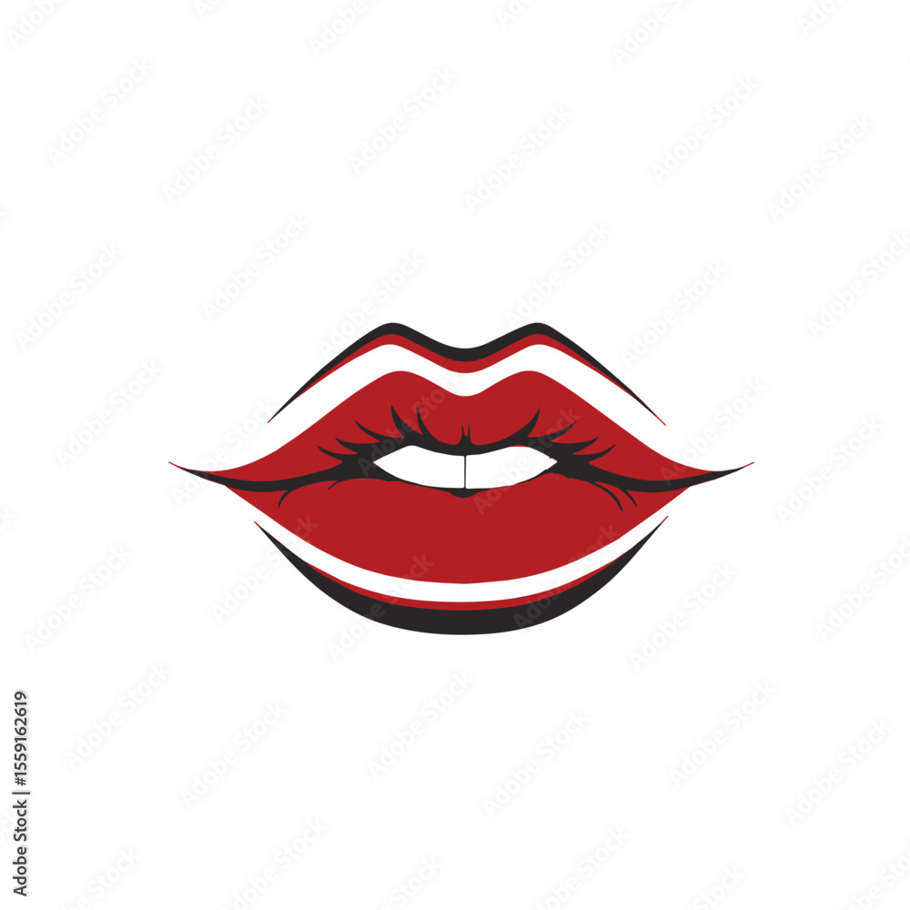 Lip silhouette icon vector Lip silhouette icon vector