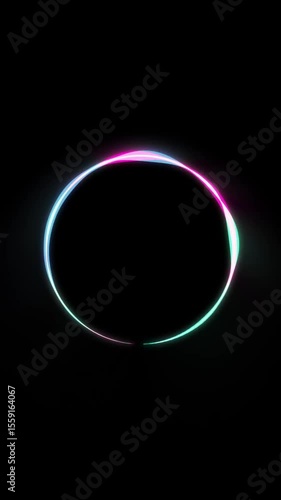 Voice speech circular waveform multi-colored patterns. AI digital assistant visual. Loop ready animation.