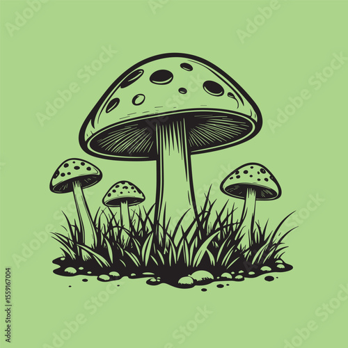 Minimalist mushroom design vector illustration