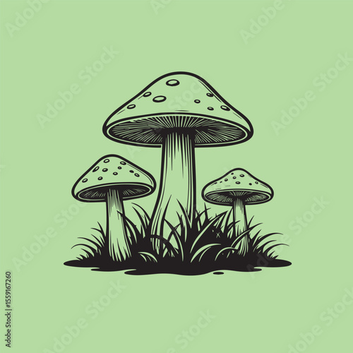 Minimalist mushroom design vector illustration