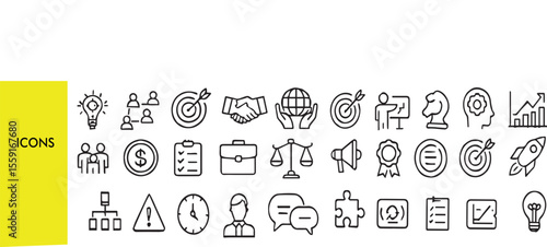 Core Values Icon Set – Integrity, Innovation & Teamwork Symbols