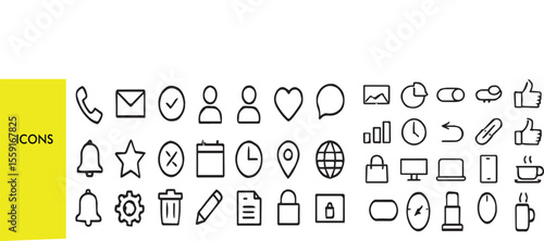 Contact Us Icon Set – Support, Email & Social Media Symbols
