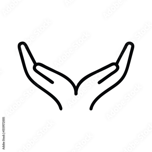 Cupped hands outline icon open palms up