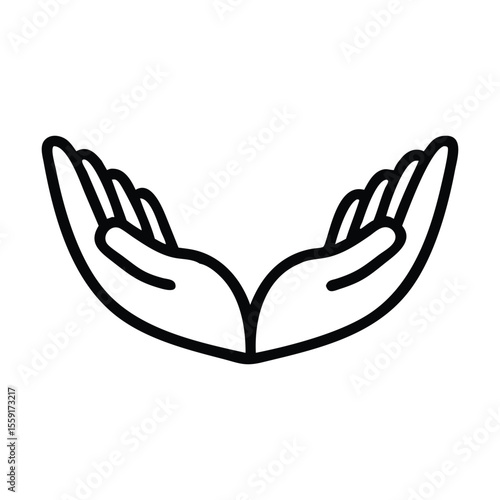 Open cupped hands icon gesture symbol