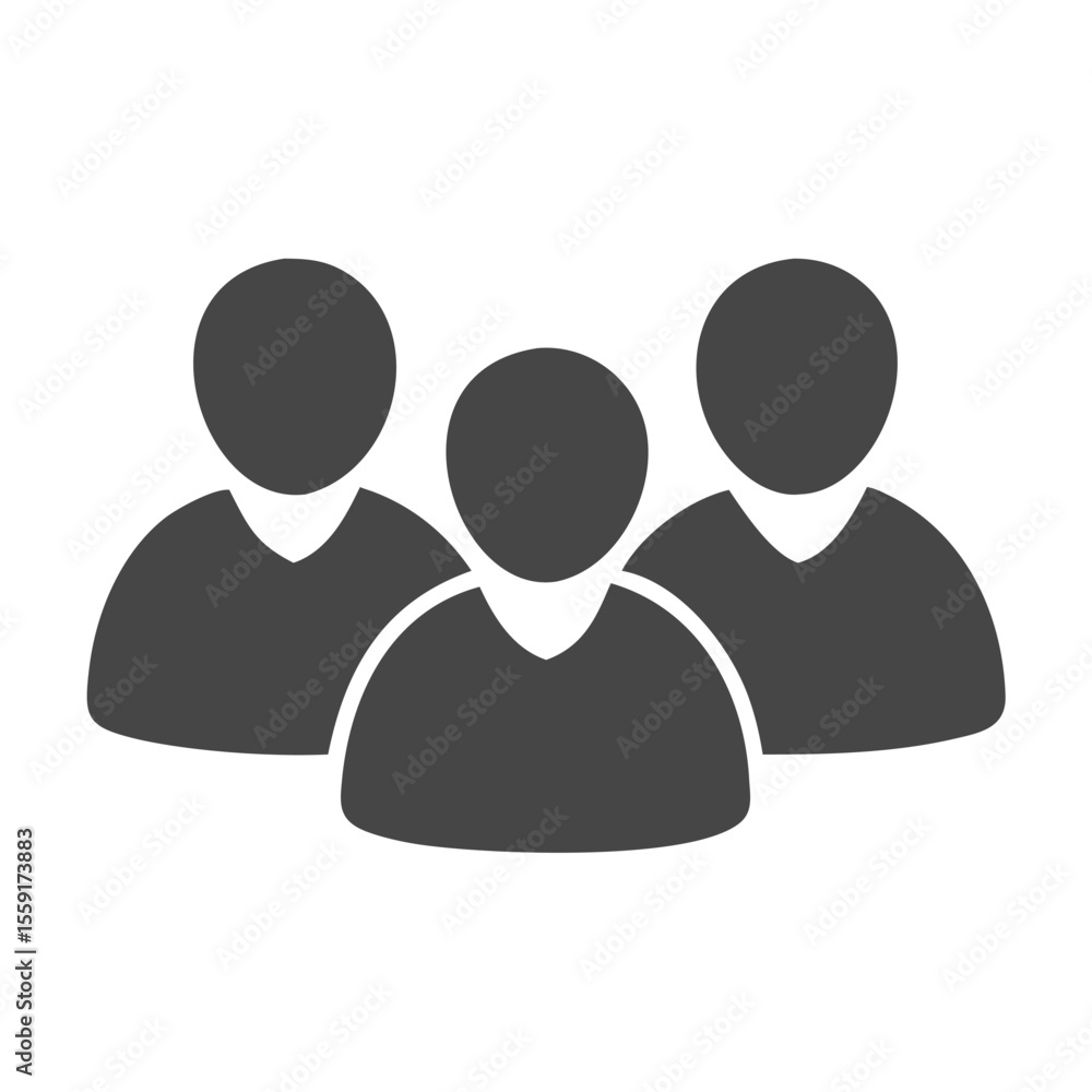 Three people group icon teamwork community Three people group icon teamwork community