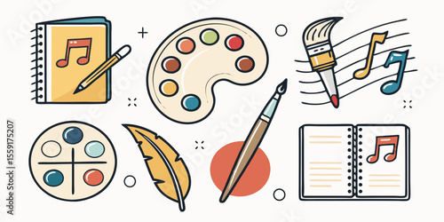 set of school accessories