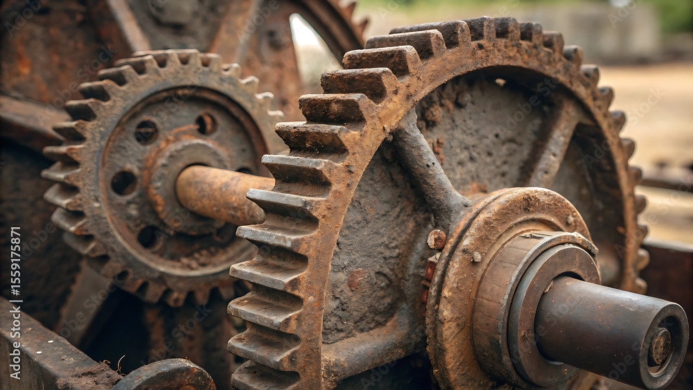 rusty gear wheels rusty gear wheels