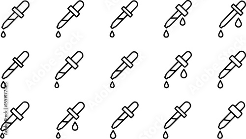 Dropper icon pack in flat and thin liner vectors graphic for ui designs
