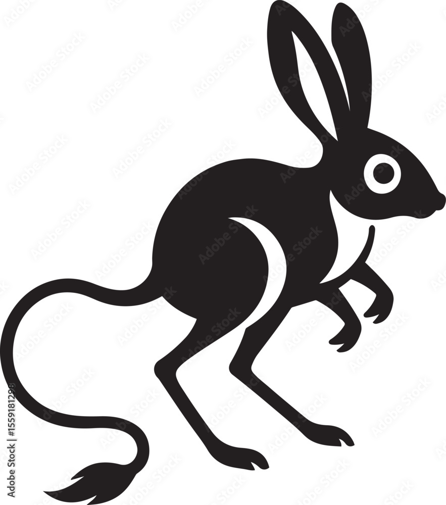 Obraz premium Jerboa logo minimal vector style, Clean rodent illustration for modern branding