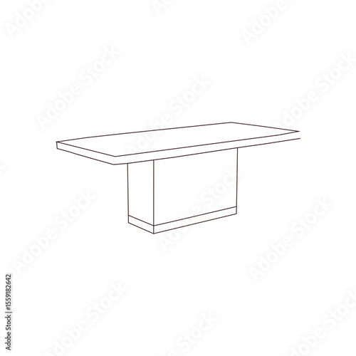 Vector Illustration of a Modern Dining Table