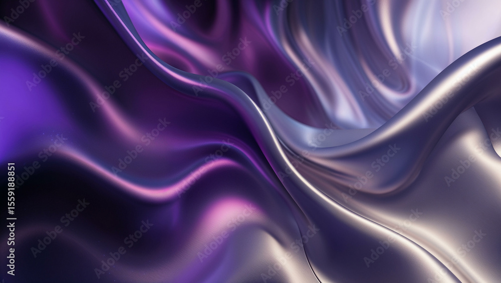 Obraz premium Glossy Dark Violet and Silver Metallic Gradient Abstract Background