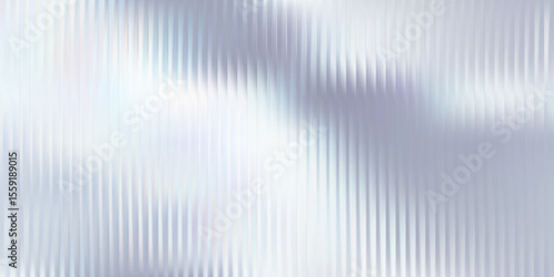 Soft glass ripple gradient in icy pale blue and lavender hues. Delicate reeded texture with frosted distortion effect and minimal vertical blur. Glass texture, vector illustration