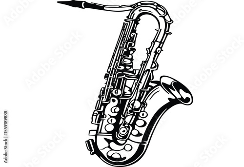 saxophone isolated on black