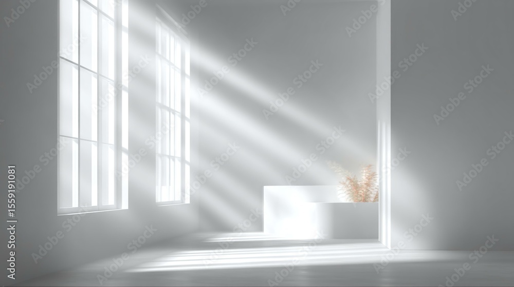Obraz premium Modern Minimalist Interior Design with Sunlight