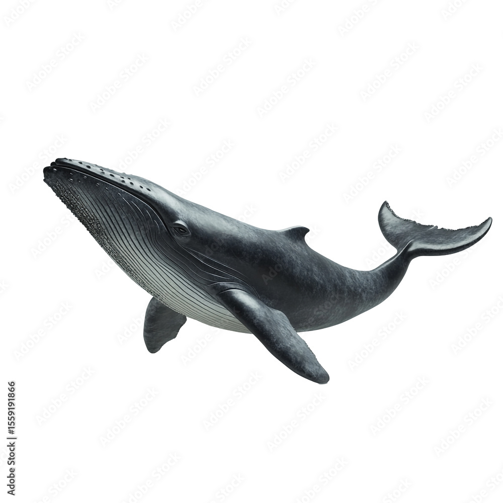 Fototapeta premium A humpback whale swims gracefully in dark water a majestic creature of the ocean