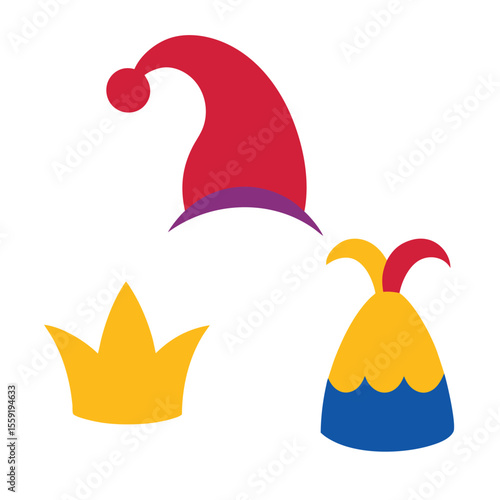 Clown Hat Templates with Ruffled and Pointed Styles