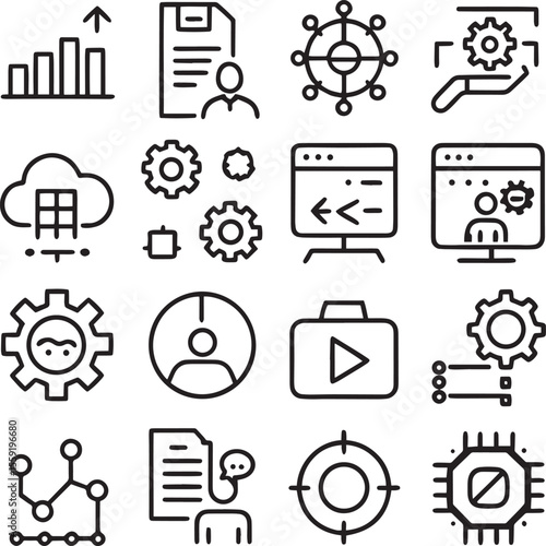 business icons set, Business Development and Innovation Process Icons
