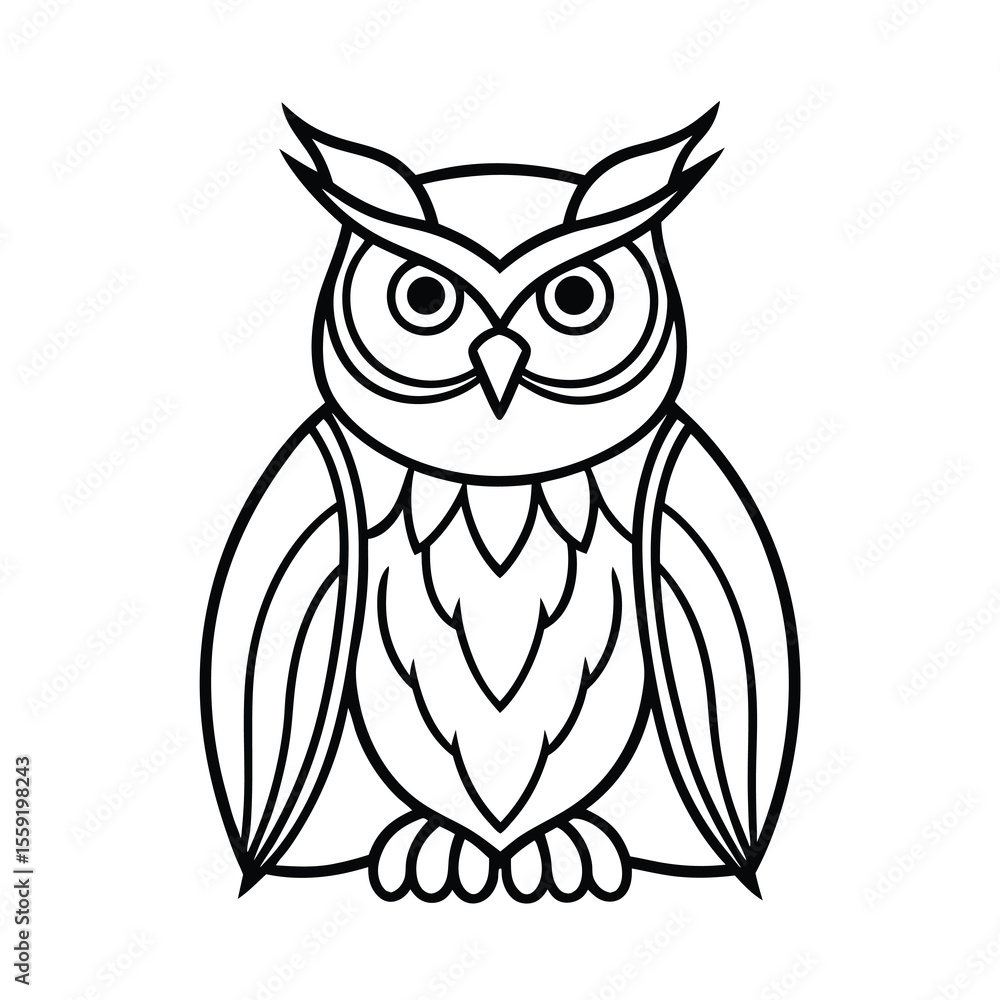 mystic owl outline vector art mystic owl outline vector art