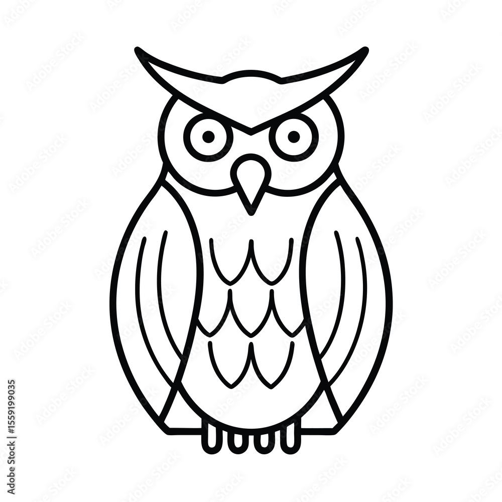mystic owl outline vector art mystic owl outline vector art