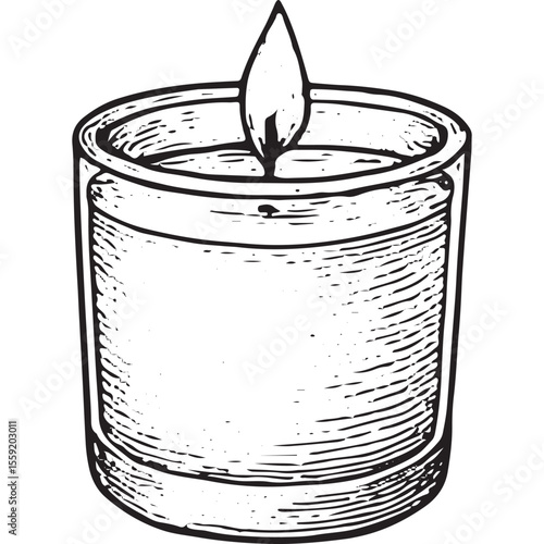 Scented candle in a glass holder for ambiance and aromatherapy