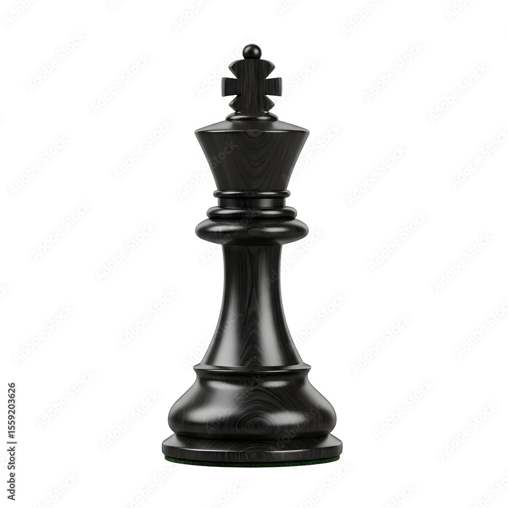 Isolated Dark Wooden Chess King Piece on a Transparent Background Isolated Dark Wooden Chess King Piece on a Transparent Background