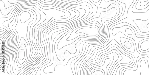 Abstract topographic map contour, white background and black wave lines pattern texture. geographic contour map grid backdrop paper texture. terrain path isolated on a background.
