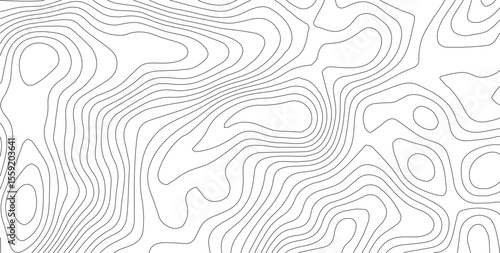Abstract topographic map contour, white background and black wave lines pattern texture. geographic contour map grid backdrop paper texture. terrain path isolated on a background.
