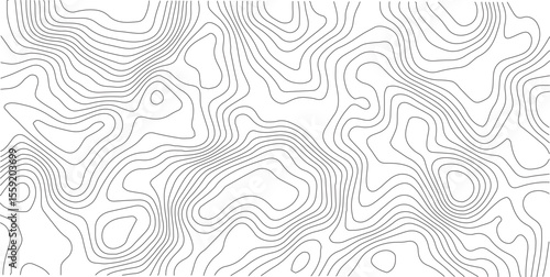 Abstract topographic map contour, white background and black wave lines pattern texture. geographic contour map grid backdrop paper texture. terrain path isolated on a background.
