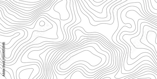 Abstract topographic map contour, white background and black wave lines pattern texture. geographic contour map grid backdrop paper texture. terrain path isolated on a background.
