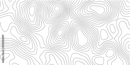 Abstract topographic map contour, white background and black wave lines pattern texture. geographic contour map grid backdrop paper texture. terrain path isolated on a background.
