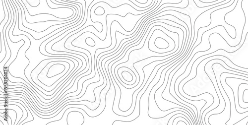 Abstract topographic map contour, white background and black wave lines pattern texture. geographic contour map grid backdrop paper texture. terrain path isolated on a background.
