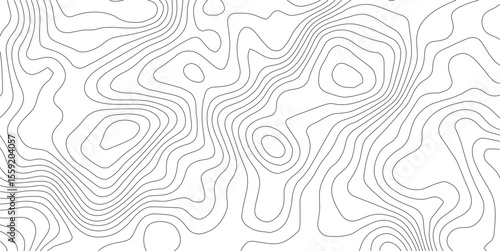 Abstract topographic map contour, white background and black wave lines pattern texture. geographic contour map grid backdrop paper texture. terrain path isolated on a background.
