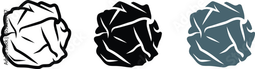 Crumpled paper ball vector illustration set for design element and creative project and icon and logo editable vector illustration with png format