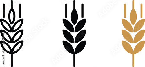Wheat grain barley rye icon vector illustration agriculture harvest farming food symbol nature design 100 editable vector illustration with png format
