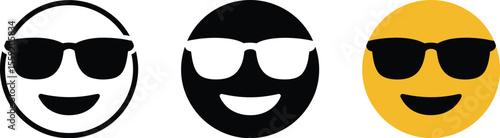 Cool emoji with sunglasses vector illustration for social media marketing and digital communication design editable vector illustration with png format