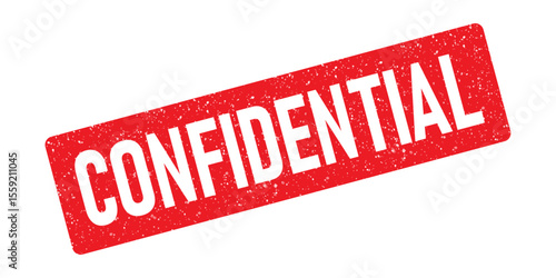 Confidential grunge rubber stamp red ink seal dusty grainy effect sign symbol top secret important information private classified restricted confidentiality security