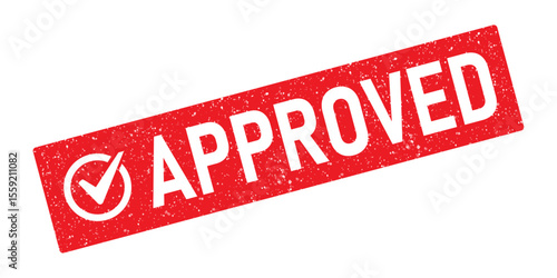 Approved rubber stamp seal red ink grunge effect sign symbol badge dusty allow information accepted permission access approval assurance authorised document