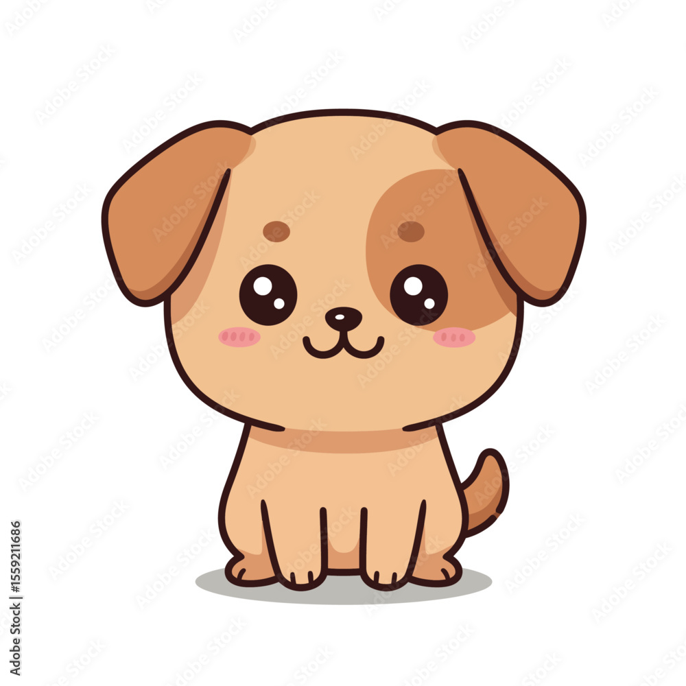 Obraz premium Cute Puppy Cartoon Character Vector Illustration 4