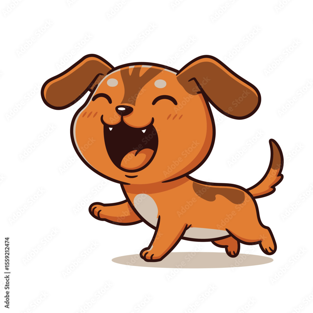 Obraz premium Laughing Cute Puppy Cartoon Head Vector 3