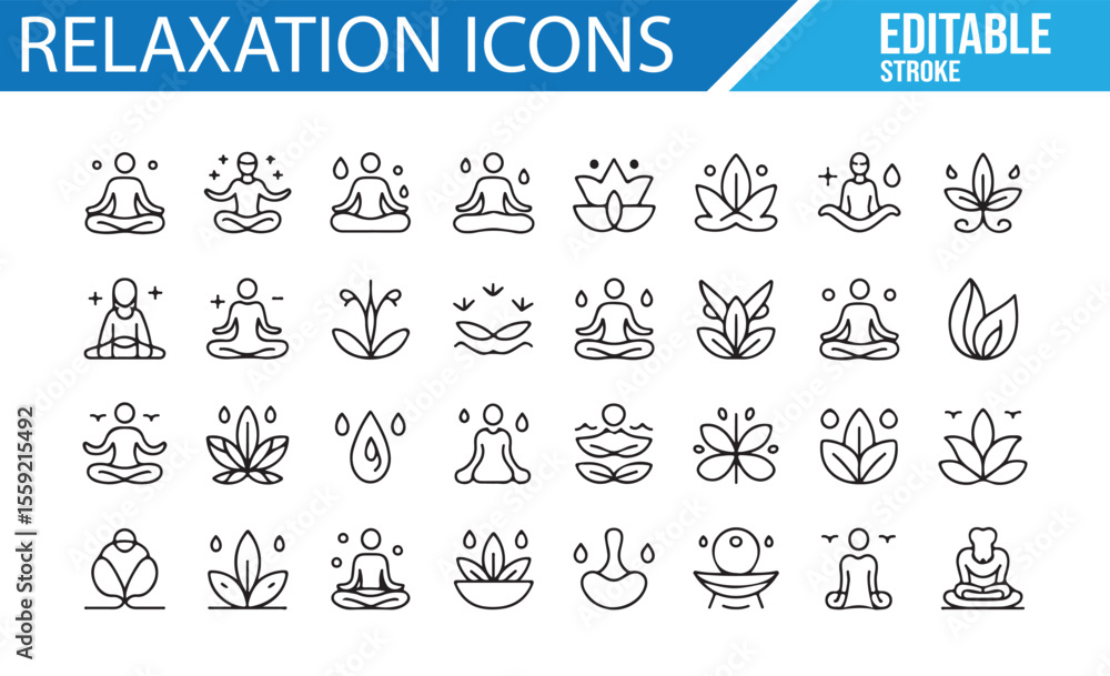 Wellness and Self-Care Icons Featuring Meditation, Yoga, and Relaxation
Wellness and Self-Care Icons Featuring Meditation, Yoga, and Relaxation