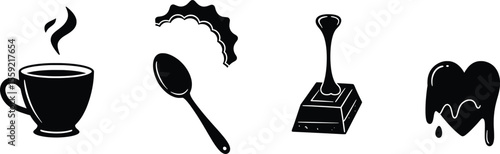 Coffee, Spoon, and Heart Illustrations for Food Lovers