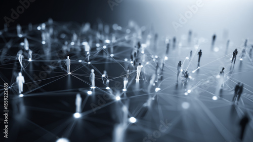 Interconnected nodes symbolizing an efficient digital recruitment network for talent acquisition and workforce management Showcasing the optimization of human resources in a modern corporate setting 