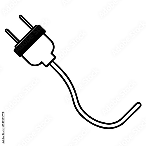 electric plug on white background